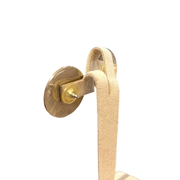 Vintage Purple Abalone inlay Alpaca round earrings pierced mexico black onyx - Picture 6 of 6